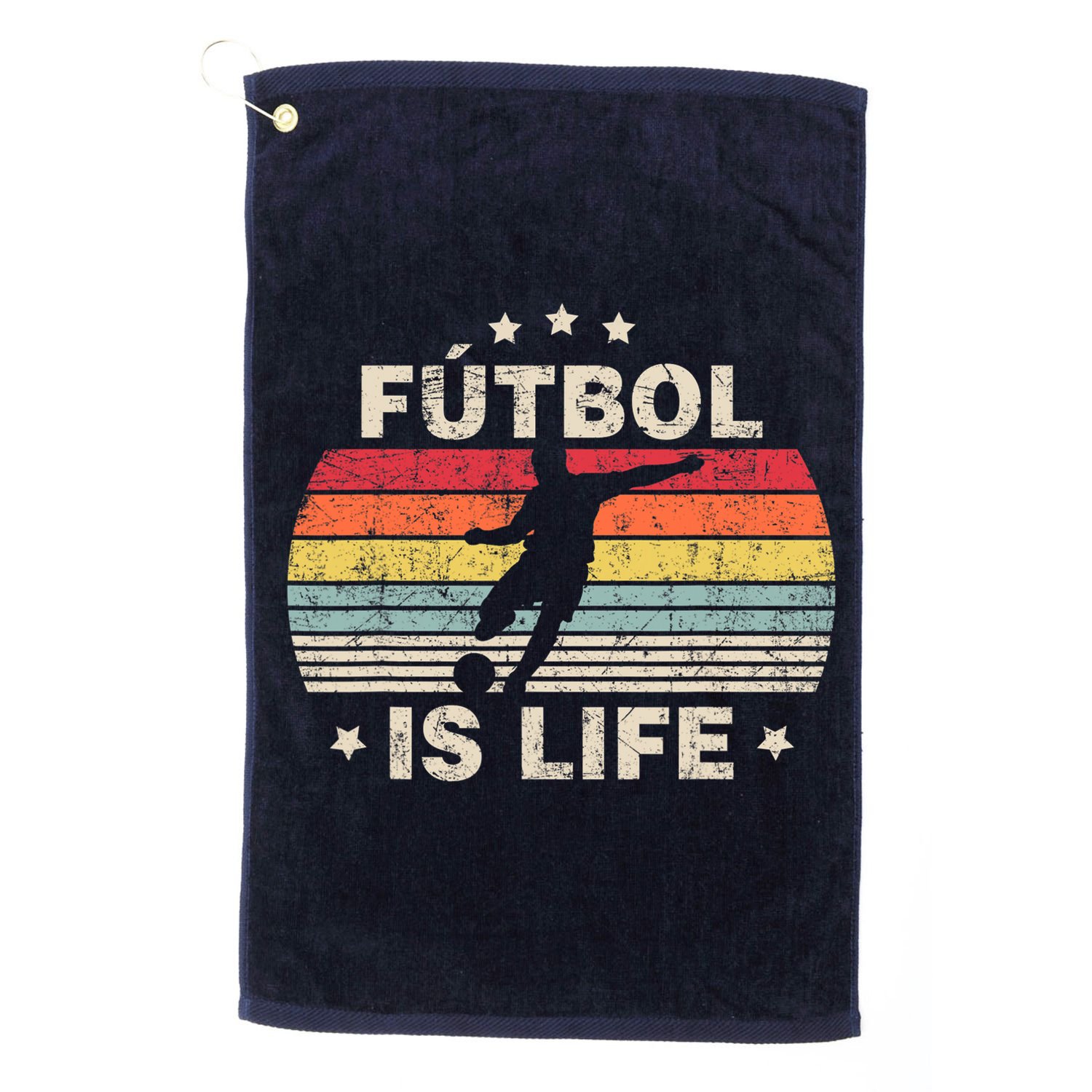 Futbol Is Life Soccer Funny Football Lover Vintage Golf Towel