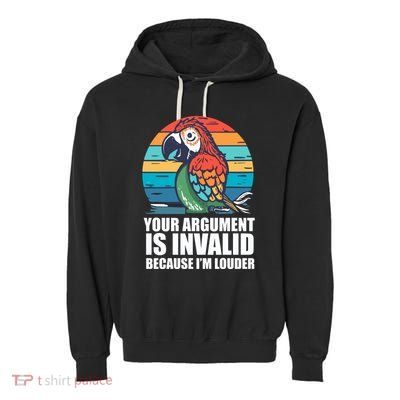 Funny Im Louder Sun Conure Parrot Bird Garment-Dyed Fleece Hoodie