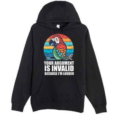 Funny Im Louder Sun Conure Parrot Bird Premium Pullover Hoodie