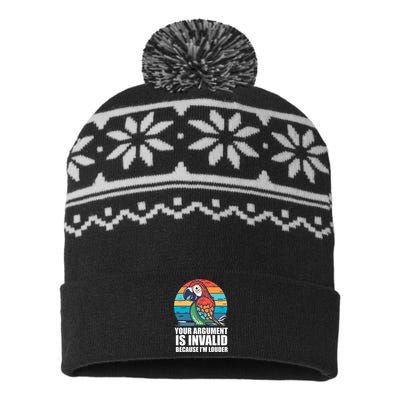 Funny Im Louder Sun Conure Parrot Bird USA-Made Snowflake Beanie