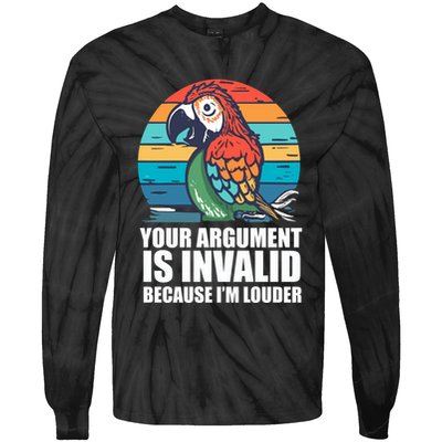 Funny Im Louder Sun Conure Parrot Bird Tie-Dye Long Sleeve Shirt