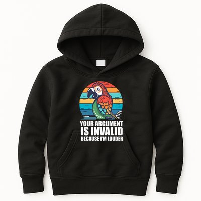 Funny Im Louder Sun Conure Parrot Bird Kids Hoodie