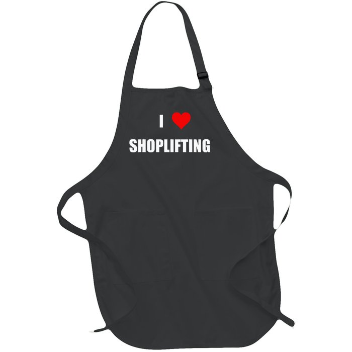 Funny I Love Shoplifting Design Full-Length Apron With Pockets