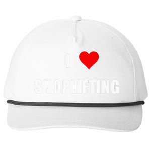 Funny I Love Shoplifting Design Snapback Five-Panel Rope Hat