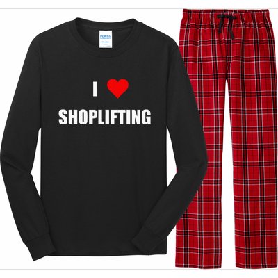 Funny I Love Shoplifting Design Long Sleeve Pajama Set