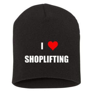 Funny I Love Shoplifting Design Short Acrylic Beanie