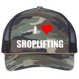 Funny I Love Shoplifting Design Retro Rope Trucker Hat Cap