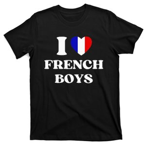 Funny I Love French I Red Heart French France T-Shirt