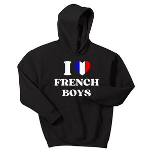 Funny I Love French I Red Heart French France Kids Hoodie