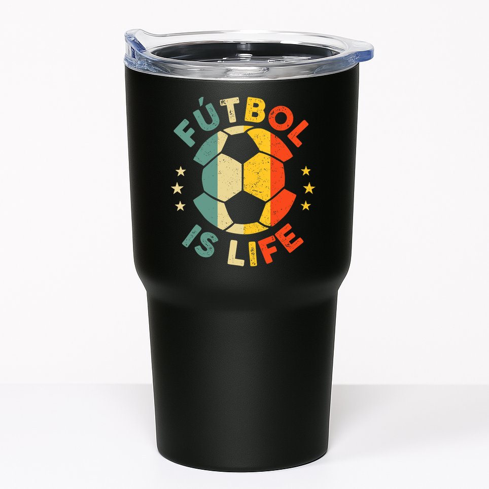 Futbol Is Life Football Lover Soccer Funny Vintage Coach Tumbler