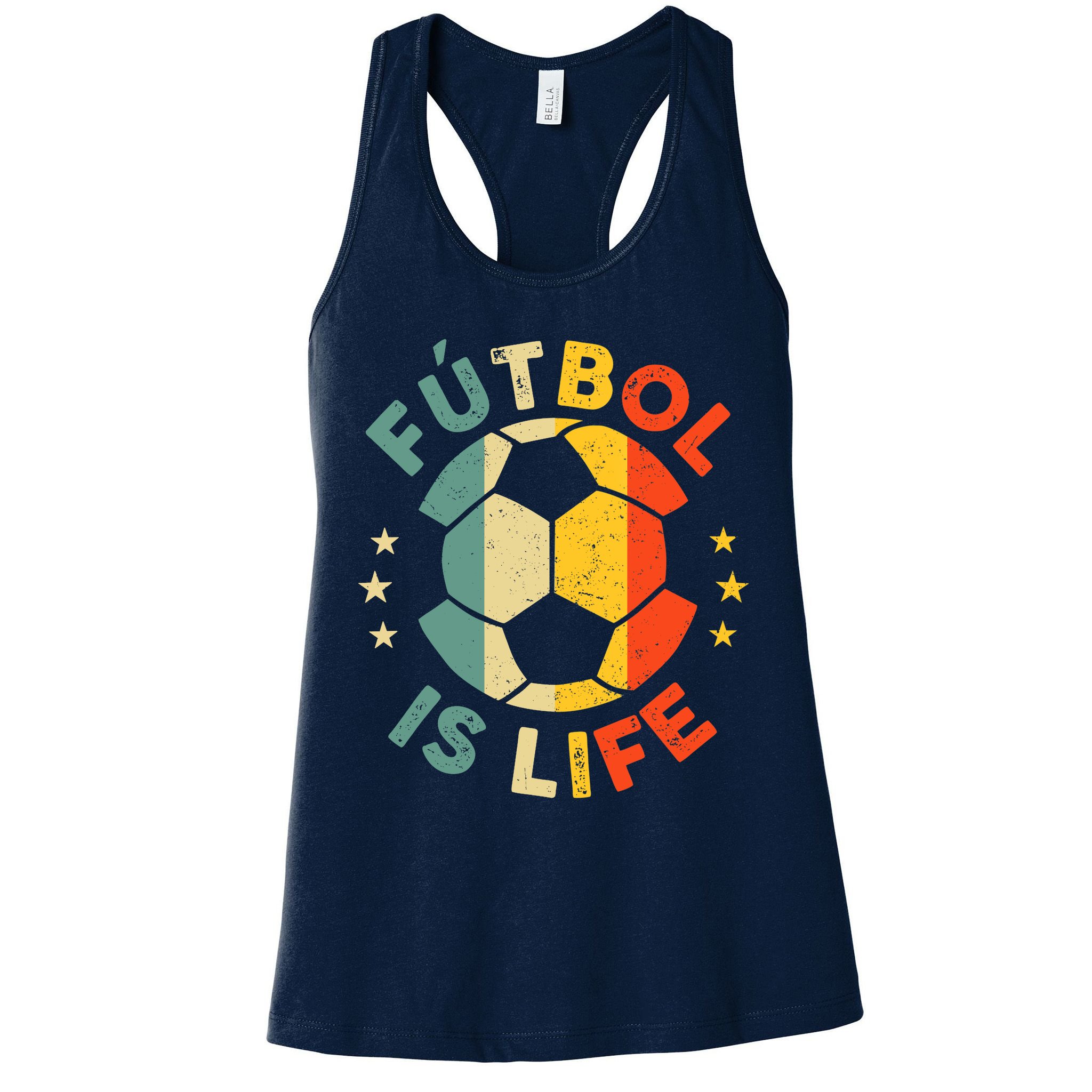 Futbol Is Life Football Lover Soccer Funny Vintage Coach Womens Tank Top