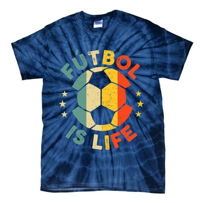 Futbol Is Life Football Lover Soccer Funny Vintage Coach Tie-Dye T-Shirt