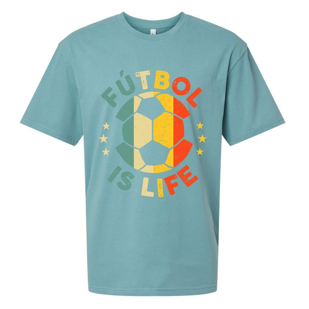 Futbol Is Life Football Lover Soccer Funny Vintage Coach Sueded Cloud Jersey T-Shirt
