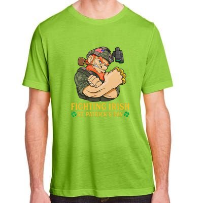 Fighting Irish Leprechaun American Soldier St Patrick's Day Adult ChromaSoft Performance T-Shirt