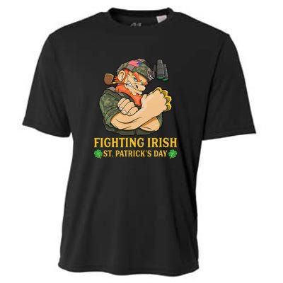 Fighting Irish Leprechaun American Soldier St Patrick's Day Cooling Performance Crew T-Shirt