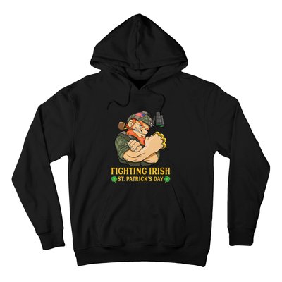 Fighting Irish Leprechaun American Soldier St Patrick's Day Hoodie