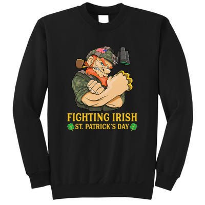 Fighting Irish Leprechaun American Soldier St Patrick's Day Sweatshirt