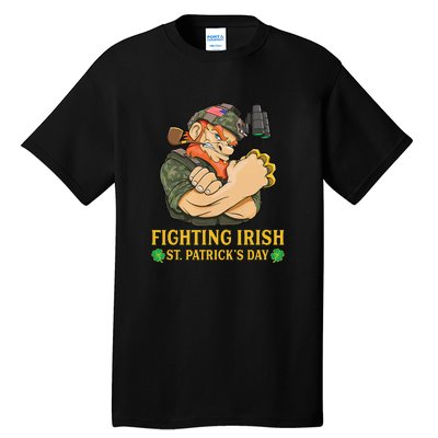 Fighting Irish Leprechaun American Soldier St Patrick's Day Tall T-Shirt