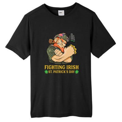 Fighting Irish Leprechaun American Soldier St Patrick's Day Tall Fusion ChromaSoft Performance T-Shirt