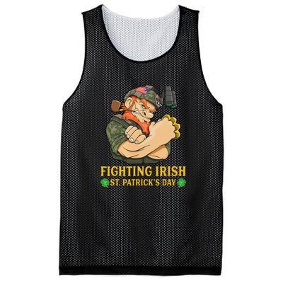 Fighting Irish Leprechaun American Soldier St Patrick's Day Mesh Reversible Basketball Jersey Tank