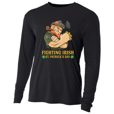 Fighting Irish Leprechaun American Soldier St Patrick's Day Cooling Performance Long Sleeve Crew