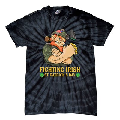 Fighting Irish Leprechaun American Soldier St Patrick's Day Tie-Dye T-Shirt