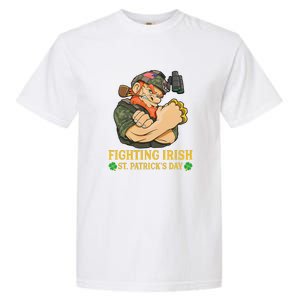 Fighting Irish Leprechaun American Soldier St Patrick's Day Garment-Dyed Heavyweight T-Shirt