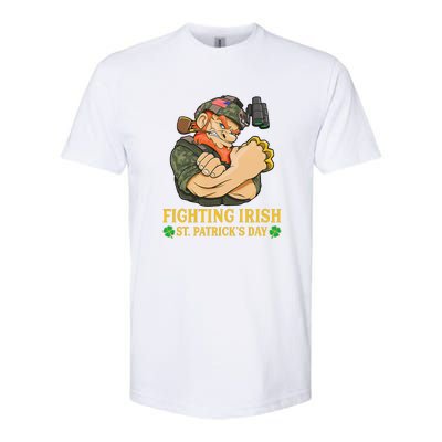 Fighting Irish Leprechaun American Soldier St Patrick's Day Softstyle CVC T-Shirt