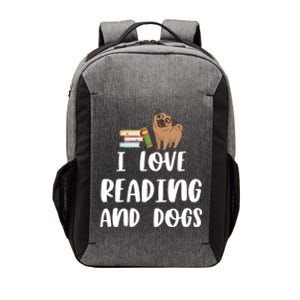 Funny I Love Reading And Dogs Cute Pug Bookworm Book Lover Gift Vector Backpack