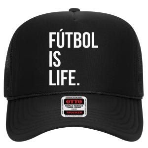 Futbol Is Life High Crown Mesh Back Trucker Hat