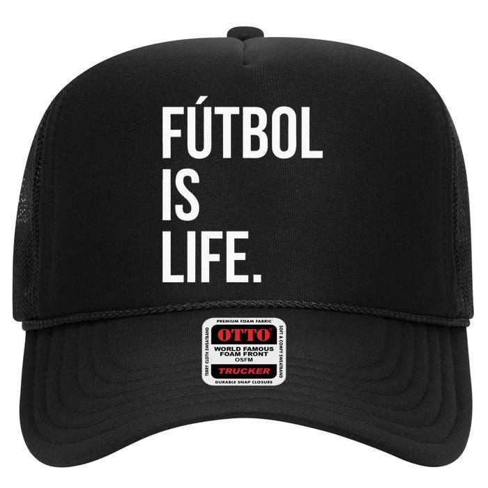 Futbol Is Life High Crown Mesh Back Trucker Hat