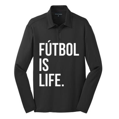 Futbol Is Life Silk Touch Performance Long Sleeve Polo