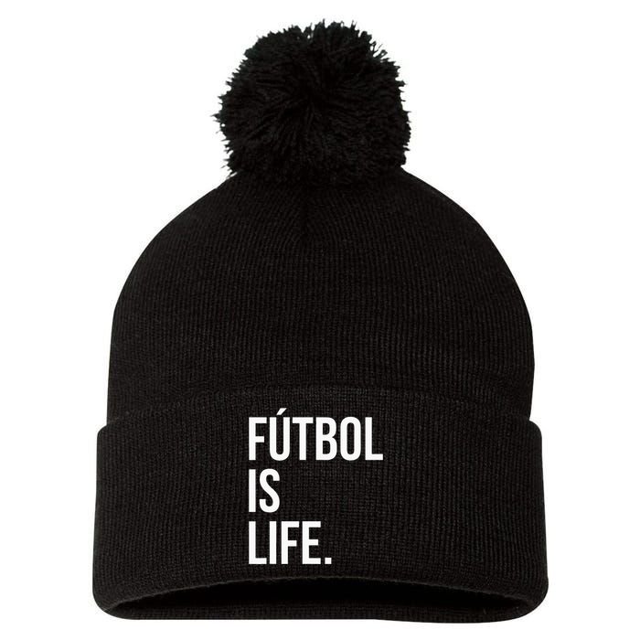 Futbol Is Life Pom Pom 12in Knit Beanie