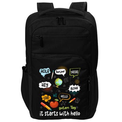Friendship Inclusion Language Teacher It Starts With Hello Impact Tech Backpack