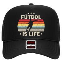 Futbol Is Life Soccer Funny Football Lover Vintage High Crown Mesh Back Trucker Hat