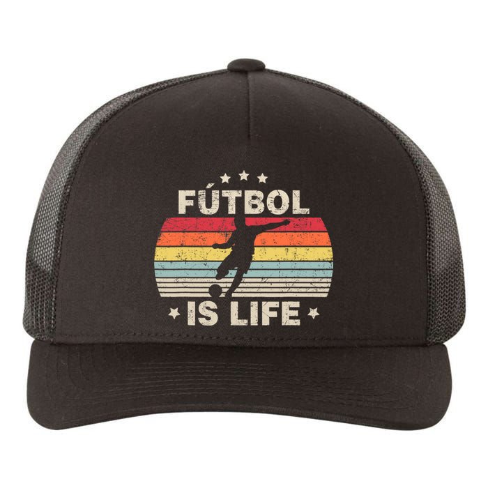 Futbol Is Life Soccer Funny Football Lover Vintage Yupoong Adult 5-Panel Trucker Hat