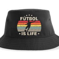 Futbol Is Life Soccer Funny Football Lover Vintage Sustainable Bucket Hat