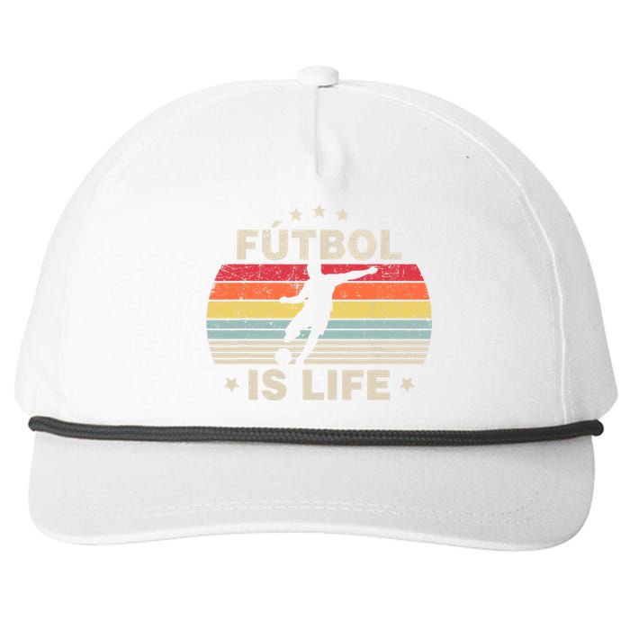 Futbol Is Life Soccer Funny Football Lover Vintage Snapback Five-Panel Rope Hat