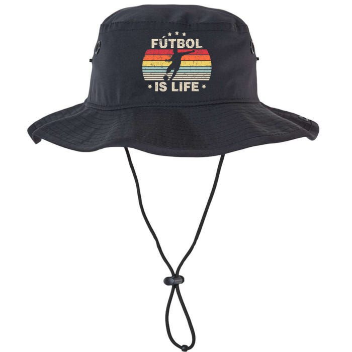 Futbol Is Life Soccer Funny Football Lover Vintage Legacy Cool Fit Booney Bucket Hat