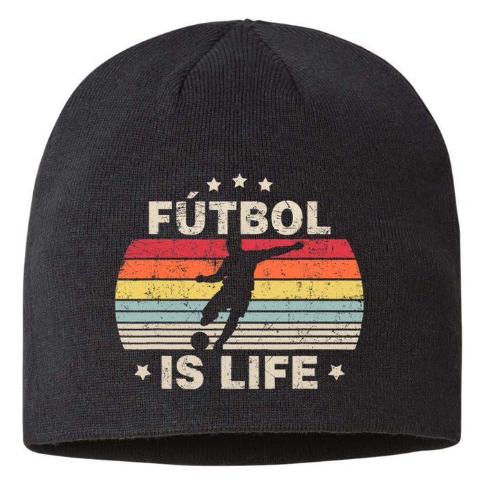 Futbol Is Life Soccer Funny Football Lover Vintage Sustainable Beanie