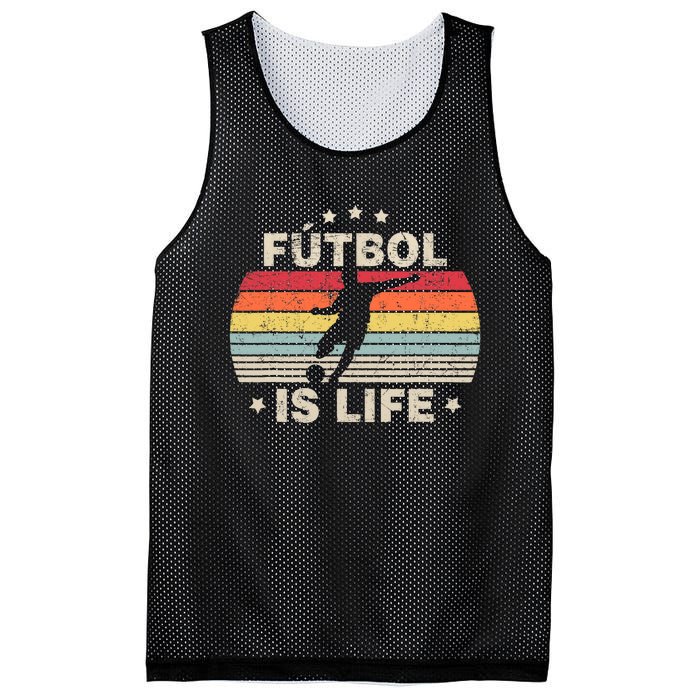 Futbol Is Life Soccer Funny Football Lover Vintage Mesh Reversible Basketball Jersey Tank