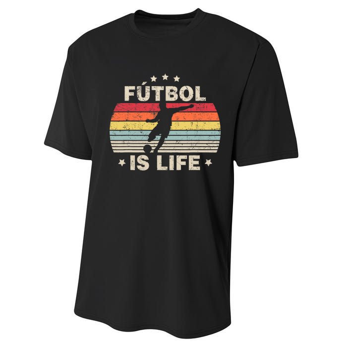 Futbol Is Life Soccer Funny Football Lover Vintage Performance Sprint T-Shirt