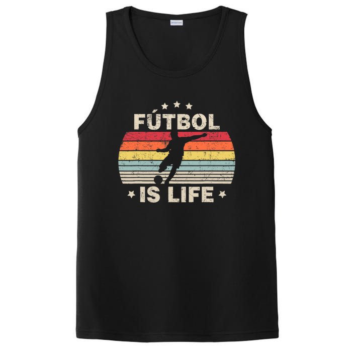 Futbol Is Life Soccer Funny Football Lover Vintage PosiCharge Competitor Tank