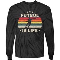 Futbol Is Life Soccer Funny Football Lover Vintage Tie-Dye Long Sleeve Shirt