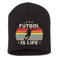 Futbol Is Life Soccer Funny Football Lover Vintage Short Acrylic Beanie