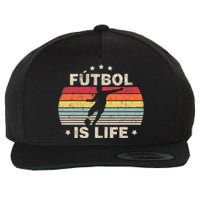 Futbol Is Life Soccer Funny Football Lover Vintage Wool Snapback Cap