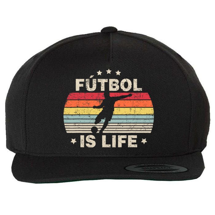 Futbol Is Life Soccer Funny Football Lover Vintage Wool Snapback Cap