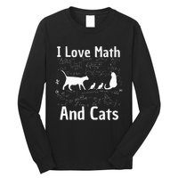 funny I Love Math And Cats Math Lover  Long Sleeve Shirt