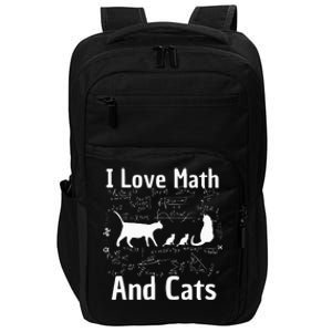 funny I Love Math And Cats Math Lover  Impact Tech Backpack