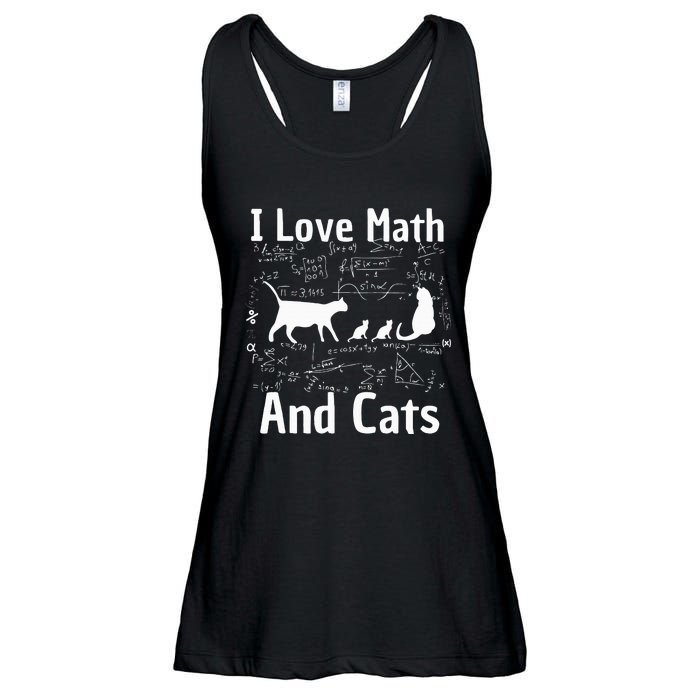 funny I Love Math And Cats Math Lover  Ladies Essential Flowy Tank